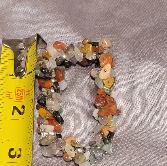 Multicolor Natural Gem Stone Chips Necklace & Bracelet Set - Picture 6 of 6